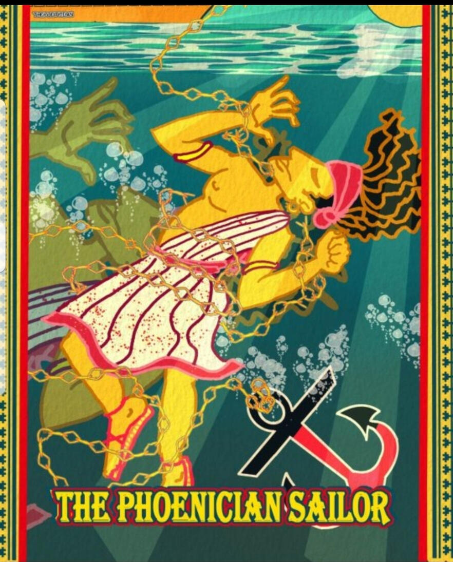 THE PHOENICIAN SAILOR - 2023 REDRAW: A 2023 redraw of The Phoenician Sailor art I completed back in 2019. I gotta do more tarot themed art, I had a lot of fun w this one! FEB 2023.