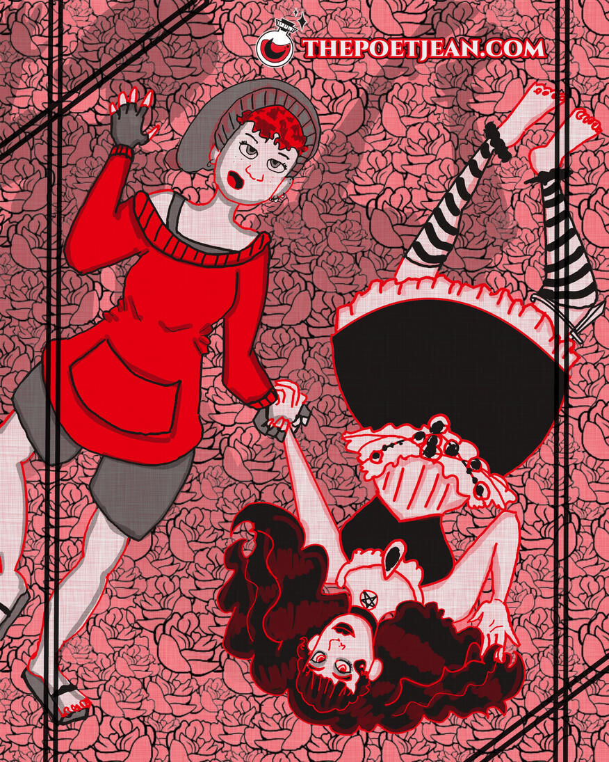 FOR THE ROSE: Some red & black sapphic softness. MAY 2020.